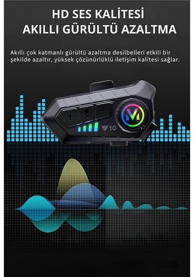 AbbRuch Y10 Bluetooth Intercım Motosiklet Kulaklığı