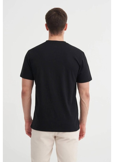 Cazador 4117 Bisiklet Yaka T-shirt Siyah