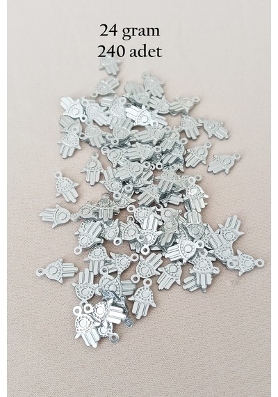 Oya Abiye Bileklik Kolye Pleksi Metalik Plastik Pul Gümüş Renk 24 Gram 240 Adet - Bnc586