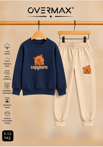 Overmax Capybara Baskılı Unisex Tasarım Bisiklet Yaka Çocuk Eşofman Takımı 3-12 Yaş Lacivert-bej - 916006437 Lacivert-bej Overmax Capybara Baskılı Unisex Tasarım Bisiklet Yaka Çocuk Eşofman Takımı 3-12 Yaş Lacivert-bej - 916006437 Lacivert-bej