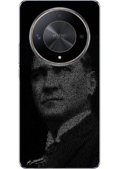 Honor X9b Uyumlu Gençliğe Hitabe Yazılı Atatürk Silüeti Baskılı Silikon Kılıf Renkli