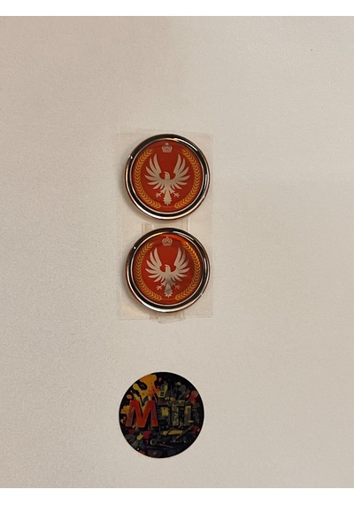 Kartal Damla Sticker Etiket Direk Arması 3d Damla Silikon Torpido Kartal Damla 2adet 4,5x3,5cm Çok Renkli