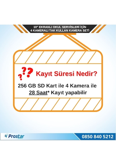 Kayıtlı 10&quot Dörde Bölünebilir 4 Kameralı Ahd 720p Okul Servisler Için Kamera Seti