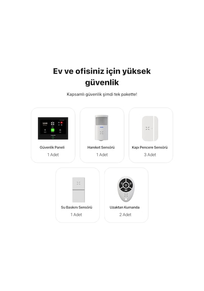 Xenon Smart Ev Güvenlik Sistemi | Panel ve Mobil Kontrollü, Alarm Kiti, Kablosuz, Sirenli (X7570)