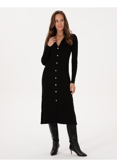 Pierre Cardin Kadın Siyah Elbise Triko 50308196-vr046 Siyah