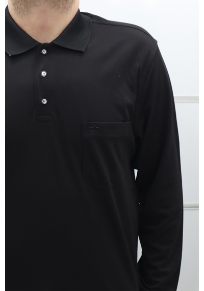 Santa Dmc Tekstil Erkek Düz Klasik Kesim Rahat Kalıp Polo Yakalı Tek Cep Kışlık Ince Sweat siyah Santa Dmc Tekstil Erkek Düz Klasik Kesim Rahat Kalıp Polo Yakalı Tek Cep Kışlık Ince Sweat siyah