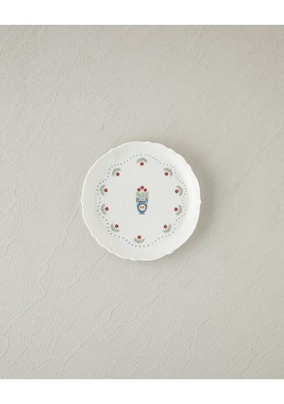 English Home Retro Realm New Bone China Pasta Tabağı 18 Cm Beyaz - Turuncu