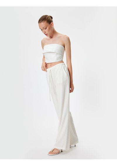 Koton Koton X Sima Tarkan - Keten Karışımlı Bol Paça Pantolon Cepli Beli Bağlamalı Beyaz 4sak40574pw Beyaz Koton Koton X Sima Tarkan - Keten Karışımlı Bol Paça Pantolon Cepli Beli Bağlamalı Beyaz 4sak40574pw Beyaz