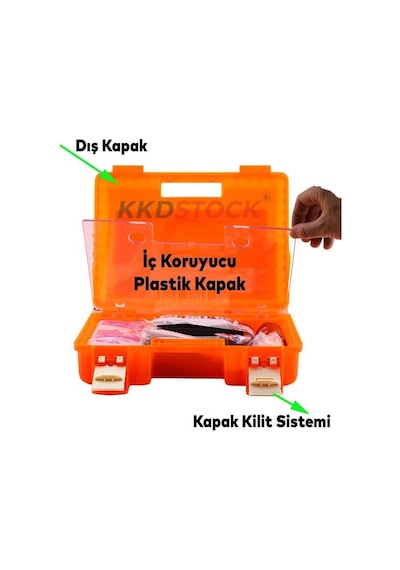 İlk Yardım Çantası, Ecza Dolabı, İş Yeri Tipi Duvara Monte İlk Yardım Seti, Acil Müdahale Çantası Açık Gri