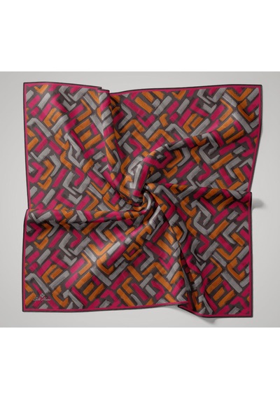 Silk Home Soft Eşarp 73096-04 Koyu Vizon, Fuşya, Gri, Turuncu