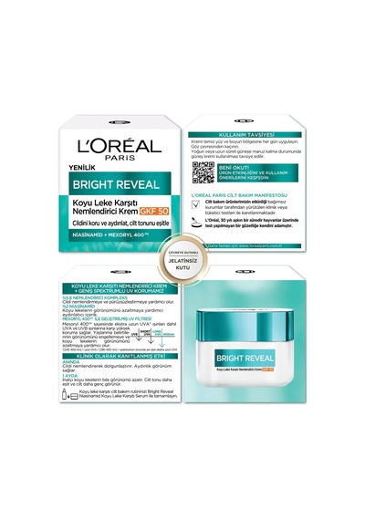 Bright Reveal Koyu Leke Karşıtı, Cilt Tonu Eşitleyici Spf50 Nemlendirici Krem Niasinamid 50 Ml
