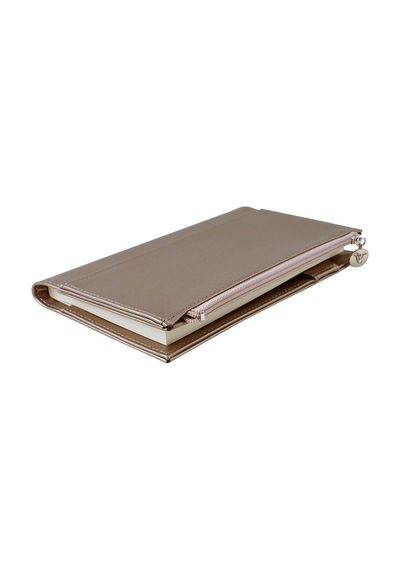 Victoria's Journals Zipco 9.6x16.6 96 Yaprak Çizgili Defter Altın 7180 Kahverengi