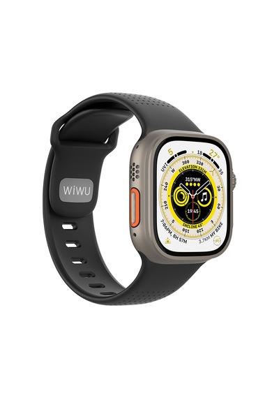 Watch 7 45mm Uyumlu Wiwu Wi-wb0201 Comf Secur Serisi Spor Silikon Kordon Siyah