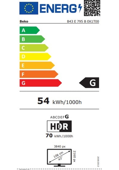 Beko Crystal 7 B43 E 795 B 43" 109 Ekran Uydu Alıcılı 4K Ultra HD Google Smart LED TV