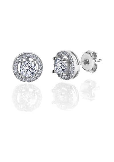 1.00 Karat Effective Diamond Büyülü Işıltı Tektaş Gümüş Küpe