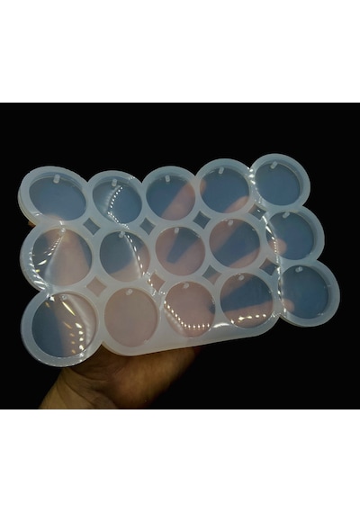 Epoksi Silikon Yuvarlak Anahtarlık Kalıbı 4 CM Çap Yuvarlak Kalıp 15'li
