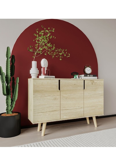 Verona 120 Cm Konsol, Kahve Köşesi, Tv Ünitesi, Çok Amaçlı Ahşap Ayaklı Konsol Safir Meşe Verona 120 Cm Konsol, Kahve Köşesi, Tv Ünitesi, Çok Amaçlı Ahşap Ayaklı Konsol Safir Meşe