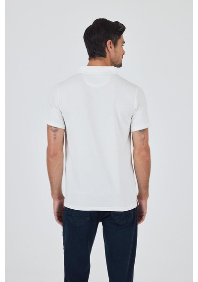 Kısa Kol Baskılı Suprem İtalyan Yaka Cepsiz Slim Fit Tişört 1011250123 Somon