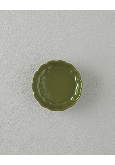 English Home Cottage Stoneware Yuvarlak Fırın Kabı 13x4 Cm Koyu Yeşil