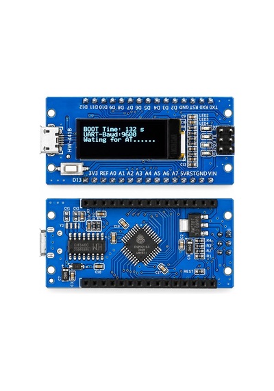 0.91 Inç 128x32 Oled Ekranlı Atmega328p Nano Uyumlu Ch340c Geliştirme Kartı