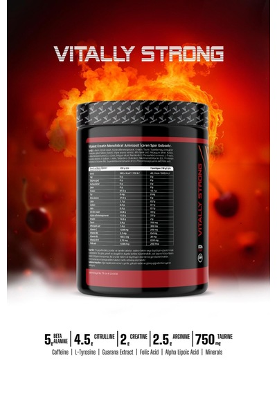 Pre Workout Imperial 468 G Vişne Aromalı 5g Beta Alanin, 4.5g Sitrülin, 2g Kreatin