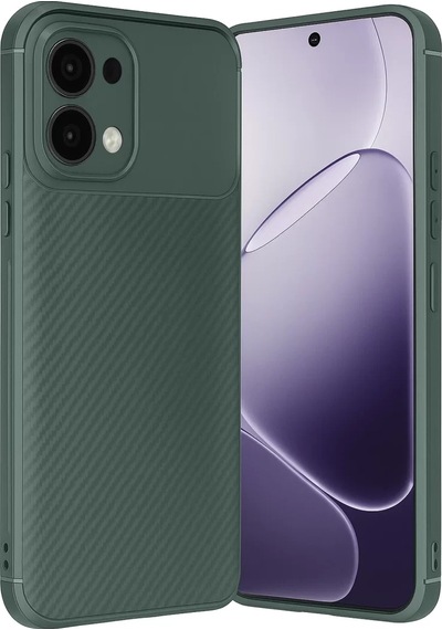 Newface Oppo A6 Pro 4g Auto Focus Karbon Kapak - Koyu Yeşil
