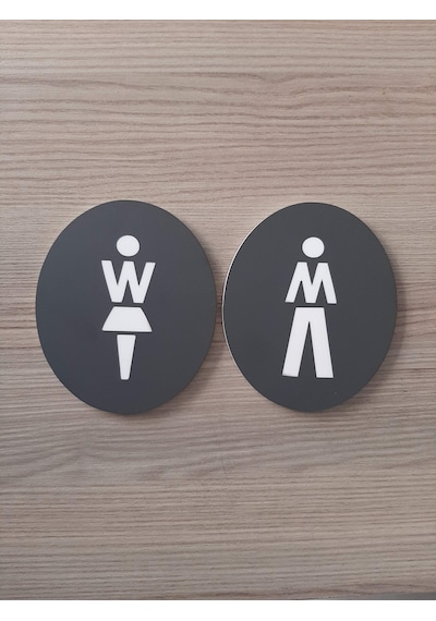 Mat Antrasit Seri Wc Yönlendirme Levha Seti