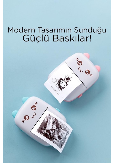 Torima C9 Kablosuz Bağlantı App Kontrol Mini Taşınabilir Termal Yazıcı Mavi