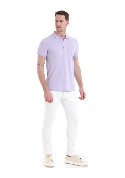 Hatemoğlu Lila Regular Fit Düz 100% Pamuklu Polo Yaka Tişört 35361023c001 013 Lila