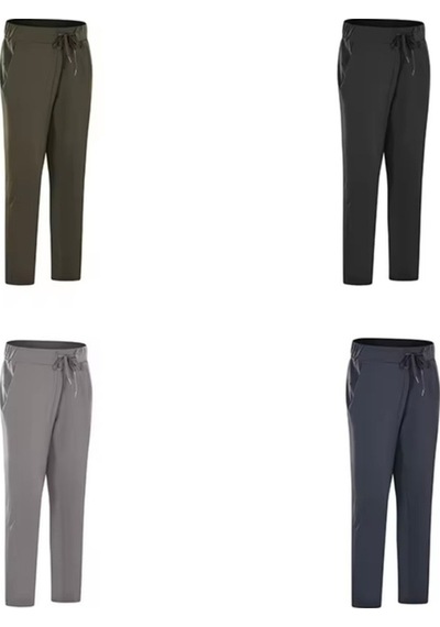 Move Yoga Pantolon Yüksek Bel Bağcıklı Rahat Kesim Spor & Günlük Alt Siyah