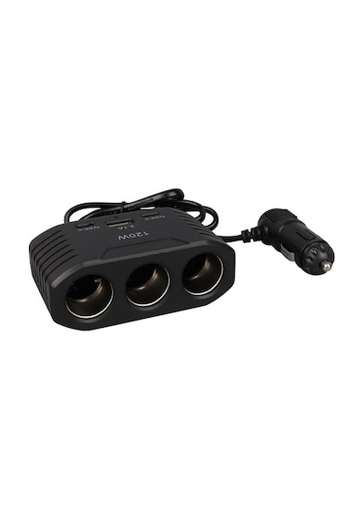 Olesson 2012 12-24v Çift Type-c - Tek Usb Girişli 120w 80cm Kablolu 3'lü Araç Çakmak Çoklayıcı