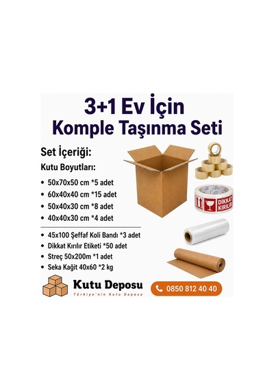 Maxi Taşınma Koli Seti 3+1 Evler İçin 1 Adet