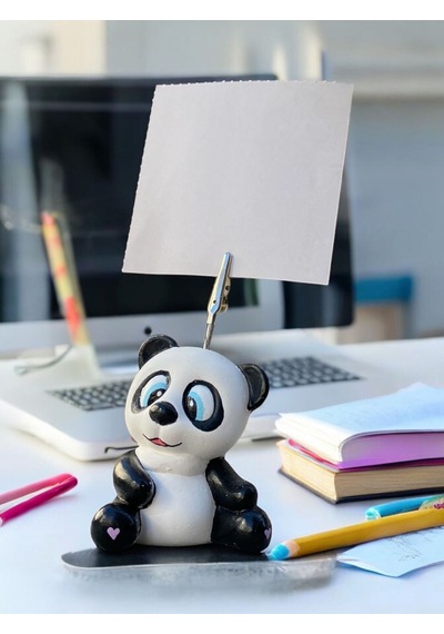 Tatlı Sevimli Kawaii Panda Fotoğraf Not Tutacak Ofis Hediye Tutucu Siyah Beyaz