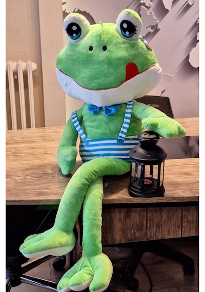 Peluş 2 Li Kurbağa Set Uzun Bacak Kurbağa 100 Cm Uyku Arkadaşı Oyun Arkadaşı 2li Set Renkli