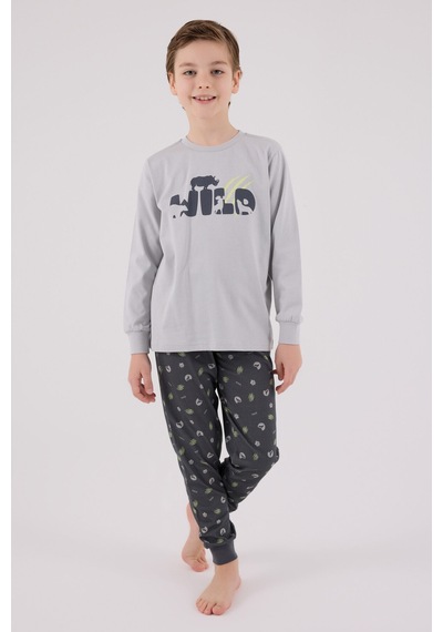 Rolypoly Erkek Çocuk Gri Pijama Takımı Rp3683-c-v1