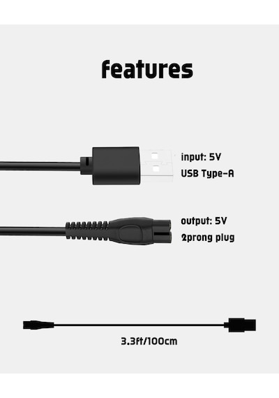 My Polo Time Philips Mg7940 İle Uyumlu 5v Usb Şarj Kablosu