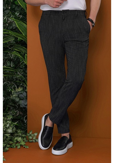 Efor P 1113 Slim Fit Siyah Spor Pantolon Siyah