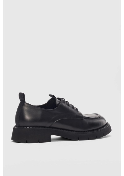 Dravel Bağcıklı Kadın Loafer- Siyah