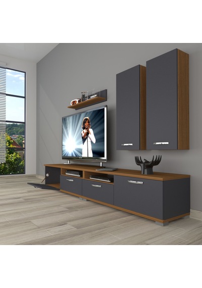 Decoraktiv Eko 5200d Mdf Tv Ünitesi Tv Sehpası Ceviz - Antrasit