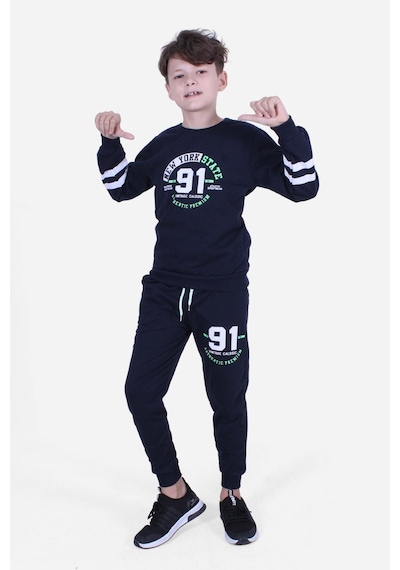 Panios Kids Alt-üst 3'lü Erkek Çocuk Yazı Baskılı Bel Detayı Lastikli Pijama Takımı Çok Renkli