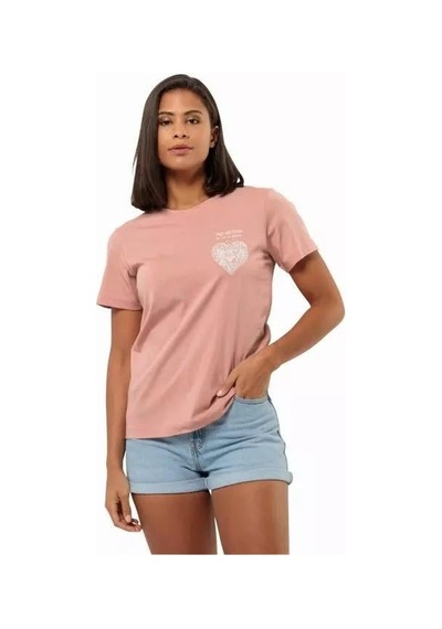 Jack Wolfskin Discover Heart T W Kadın T-shirt-pudra