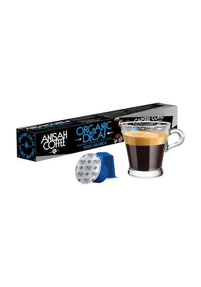 Anisah Coffee Organik Decaf Kafeinsiz Kapsül Kahve Nespresso Uyumlu Alüminyum Kapsül 10'lu