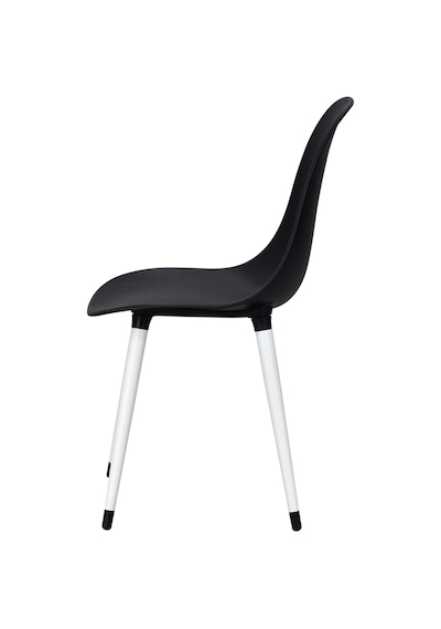 Vilinze Eames Beyaz Ahşap Ayak Plastik Siyah Sandalye