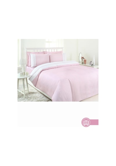 Özdilek Soft Linen Çift Kişilik Saten Nevresim Takımı, 200x220 Cm, Pembe Diğer