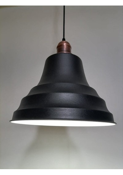 Riolight Retro Siyah Içi Beyaz Tekli Metal Sarkıt Çap: 27Cm (538288230)