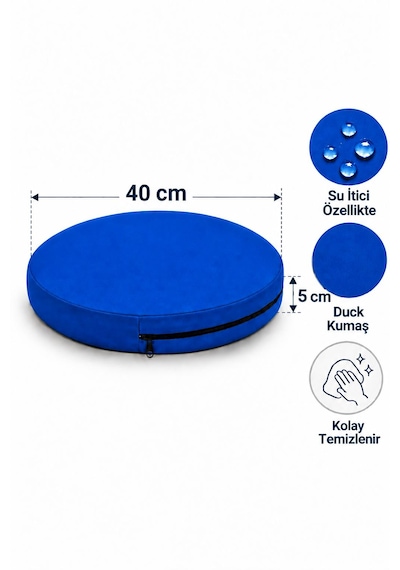 Kreş Minderi Anaokulu Aktivite Minderi, Bahçe, Dekor, Sandalye Minderi 40x40x 5 Cm Yuvarlak Minder 1 Adet Saks