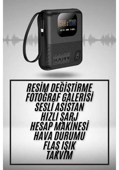 Akıllı Powerbank 10.000 Mah 4 Çıkışlı Taşınabilir Dijital Göstergeli Altın
