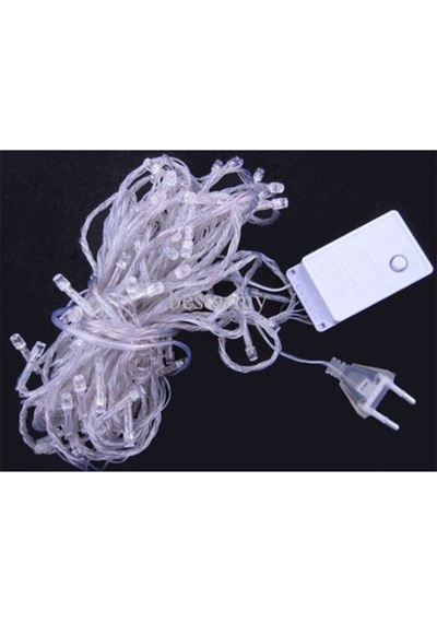 Sarfex 10 Metre 100 Ledli Fişli Led Işık Beyaz Dekor Lambası Yılbaşı Ağacı Işığı Led Işık Organizas