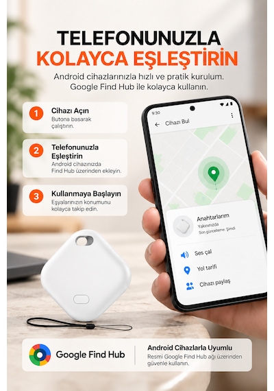 Kensa Airtag Apple iOS Uyumlu & Android Uyumlu Akıllı Takip Cihazı Sesli Bulma Özellikli Beyaz