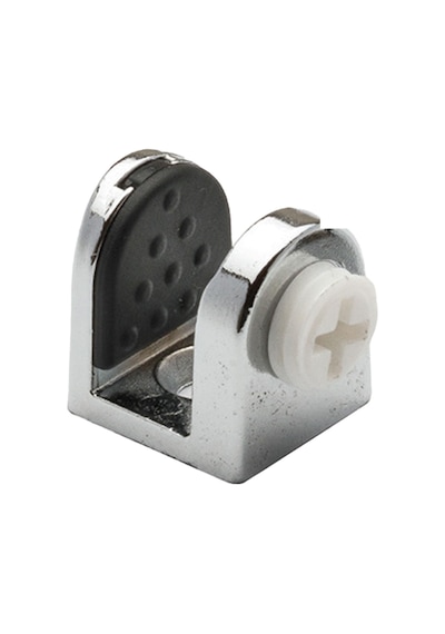 Tırnak Metal Cam Raf Tutucu Cam Etejer Menteşesi Krom Plastik Vidalı 8 mm (4 Adet)